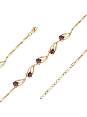 Браслет бижутерия, покрытие - золочение, вставка - фианит (недрагоценный камень)