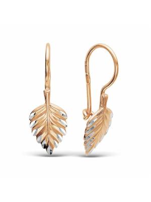 Серьги серебро 925 пробы, покрытие - золочение, отделка - алмазная грань, без вставок