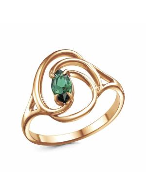 Кольцо бижутерия, покрытие - золочение, вставка - искусственная шпинель