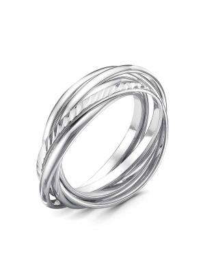 Кольцо серебро 925 пробы, покрытие - родирование, отделка - алмазная грань, без вставок