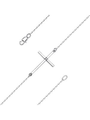 Браслет серебро 925 пробы, покрытие - родирование, вставка - фианит (недрагоценный камень)