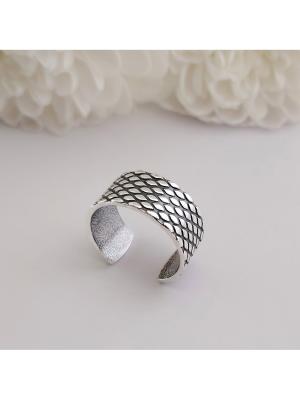 Кольцо бижутерия, покрытие - серебрение с оксидированием, без вставок