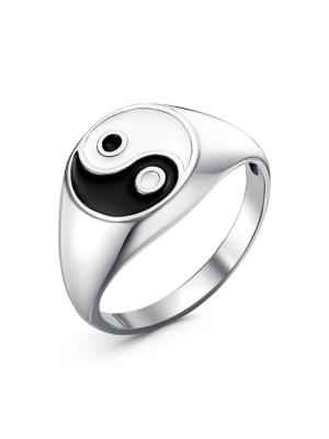 Кольцо бижутерия, покрытие - серебрение с оксидированием, отделка - эмаль, без вставок