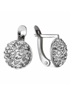 Серьги серебро 925 пробы, без покрытия, вставка - стекло ювелирное preciosa