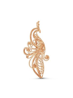 Брошь серебро 925 пробы, покрытие - золочение, без вставок