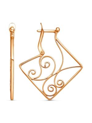 Серьги серебро 925 пробы, покрытие - золочение, без вставок