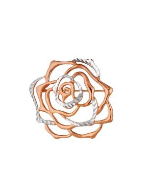 Брошь серебро 925 пробы, покрытие - золочение, отделка - алмазная грань, без вставок