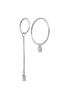 Серьги бижутерия, покрытие - серебрение, без вставок