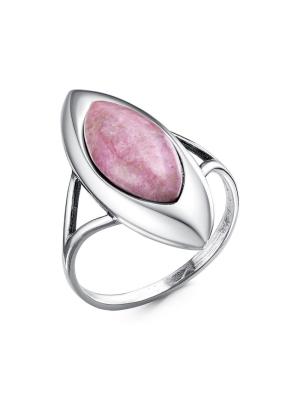 Кольцо серебро 925 пробы, покрытие - оксидирование, вставка - родонит