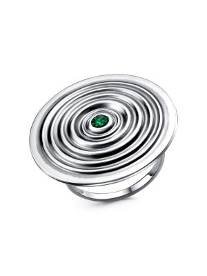 Кольцо бижутерия, покрытие - серебрение с оксидированием, вставка - стекло ювелирное preciosa