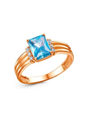 Кольцо бижутерия, покрытие - золочение, вставка - фианит (недрагоценный камень)