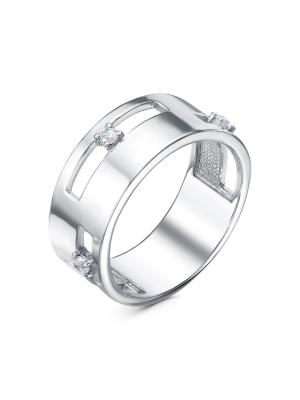 Кольцо бижутерия, покрытие - серебрение, вставка - фианит (недрагоценный камень)