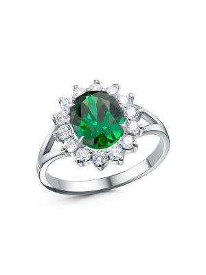 Кольцо серебро 925 пробы, покрытие - родирование, вставка - фианит (недрагоценный камень)