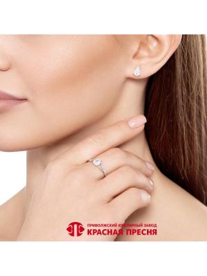 Кольцо бижутерия, покрытие - платинирование, вставка - фианит (недрагоценный камень)