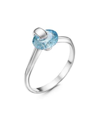 Кольцо бижутерия, покрытие - серебрение, вставка - фианит (недрагоценный камень)