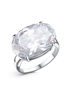 Кольцо бижутерия, покрытие - платинирование, вставка - фианит (недрагоценный камень)