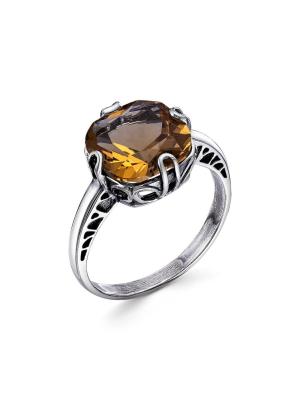 Кольцо бижутерия, покрытие - серебрение с оксидированием, вставка - искусственный султанит