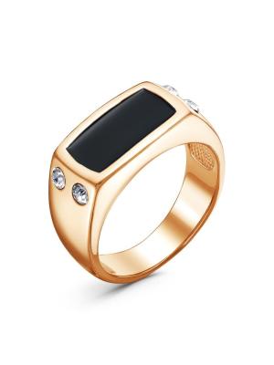 Кольцо бижутерия, покрытие - золочение, отделка - эмаль, вставка - стекло ювелирное preciosa