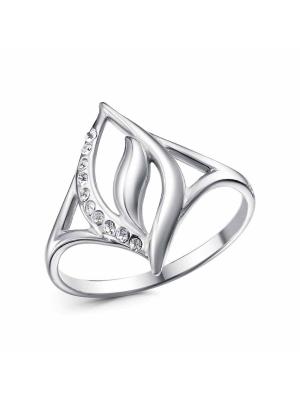 Кольцо бижутерия, покрытие - платинирование, вставка - стекло ювелирное preciosa