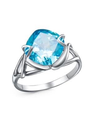 Кольцо бижутерия, покрытие - платинирование, вставка - фианит (недрагоценный камень)