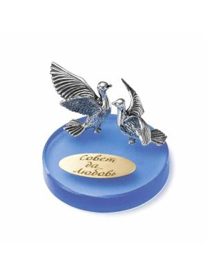 Сувенир бижутерия, покрытие - серебрение с оксидированием, вставка - стекло ювелирное собственной огранки