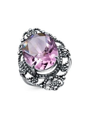 Кольцо бижутерия, покрытие - серебрение с оксидированием, вставка - стекло ювелирное собственной огранки