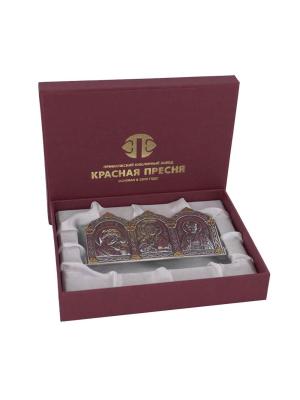 Икона бижутерия, покрытие - серебрение с оксидированием, выборочное золочение, без вставок