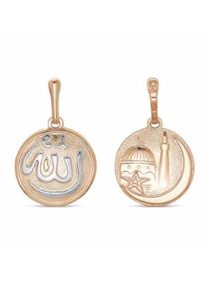 Подвеска серебро 925 пробы, покрытие - золочение, выборочное родирование, без вставок