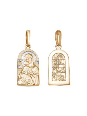 Подвеска серебро 925 пробы, покрытие - золочение, выборочное родирование, без вставок