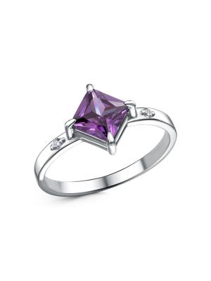 Кольцо бижутерия, покрытие - платинирование, вставка - фианит (недрагоценный камень)