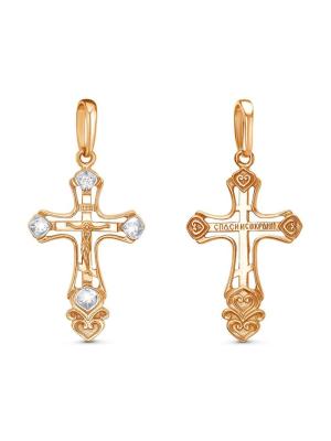 Подвеска серебро 925 пробы, покрытие - золочение, выборочное родирование, вставка - фианит (недрагоценный камень)