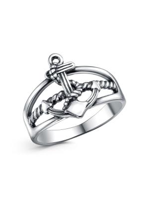 Кольцо бижутерия, покрытие - серебрение с оксидированием, без вставок