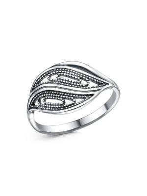 Кольцо бижутерия, покрытие - серебрение с оксидированием, без вставок