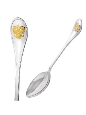 Ложка столовая "отечество" серебро 925 пробы, покрытие - выборочное золочение, без вставок