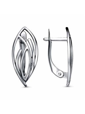 Серьги бижутерия, покрытие - серебрение с оксидированием, без вставок