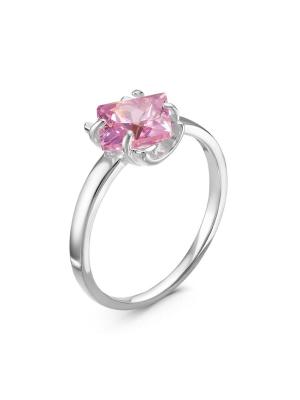 Кольцо бижутерия, покрытие - серебрение, вставка - фианит (недрагоценный камень)