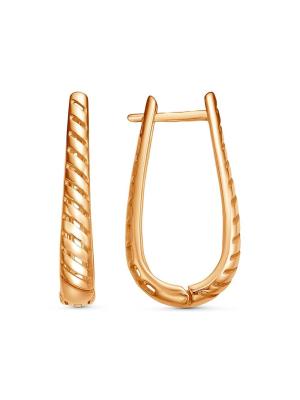 Серьги серебро 925 пробы, покрытие - золочение, отделка - алмазная грань, без вставок