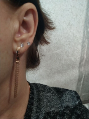 Серьги серебро 925 пробы, покрытие - золочение, без вставок