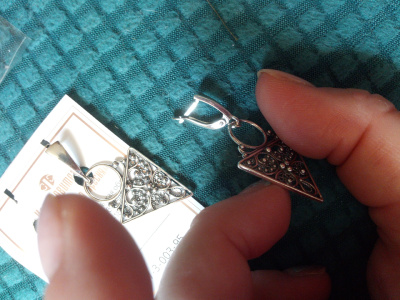 Серьги бижутерия, покрытие - серебрение с оксидированием, без вставок