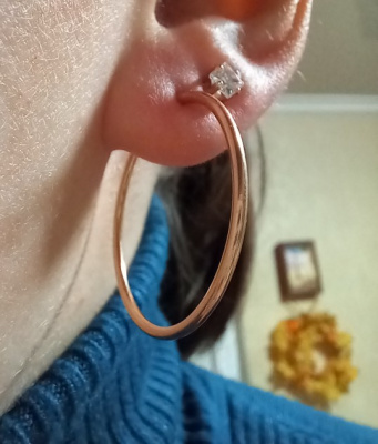 Серьги бижутерия, покрытие - золочение, без вставок