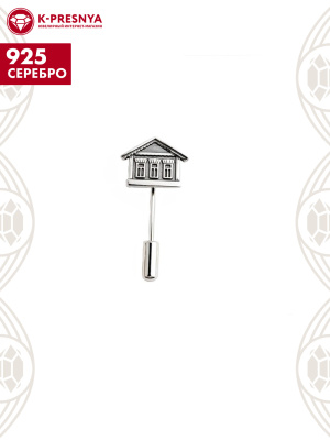 Брошь серебро 925 пробы, покрытие - оксидирование, без вставок