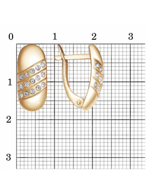 Серьги бижутерия, покрытие - золочение, вставка - стекло ювелирное preciosa