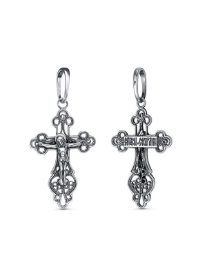 Подвеска бижутерия, покрытие - серебрение с оксидированием, без вставок