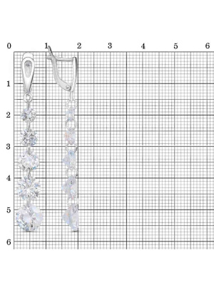 Серьги серебро 925 пробы, без покрытия, вставка - фианит (недрагоценный камень)