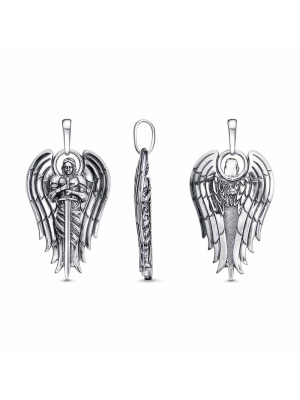 Подвеска бижутерия, покрытие - серебрение с оксидированием, без вставок