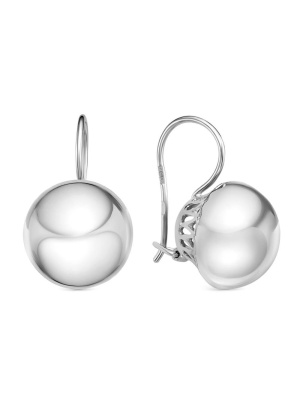 Серьги серебро 925 пробы, покрытие - родирование, без вставок