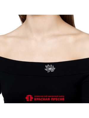 Брошь серебро 925 пробы, покрытие - оксидирование, вставка - фианит (недрагоценный камень)