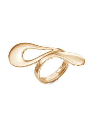 Кольцо бижутерия, покрытие - золочение, без вставок