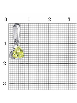 Подвеска серебро 925 пробы, покрытие - родирование, вставка - фианит (недрагоценный камень)