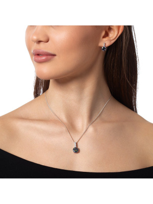 Подвеска серебро 925 пробы, покрытие - родирование, вставка - фианит (недрагоценный камень)